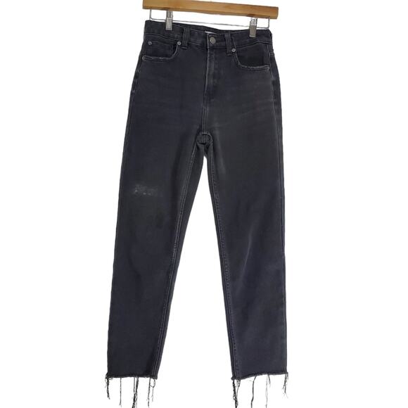 Bershka | BSKGirl Straight Cropped Raw Hem Jeans - Picture 1 of 11